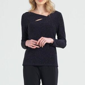 Clara Sunwoo Shimmer Angle Neck-Line Top